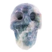 Gemstone Skull Carving In Purple/ Green Fluorite.   SP17111POL