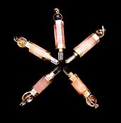 ROSE QUARTZ THREE PIECE HEALING WAND STYLE PENDANT.   SPR1058PEND