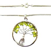 SILVER PLATED TREE OF LIFE PENDANT ON 18" CHAIN.   SPR13601PEND