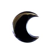 GEMSTONE CRESCENT MOON CARVING IN BLACK OBSIDIAN.    SPR14073POL