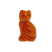 GEMSTONE CAT CARVINGS IN COPPER GOLDSTONE.   SPR14751POL