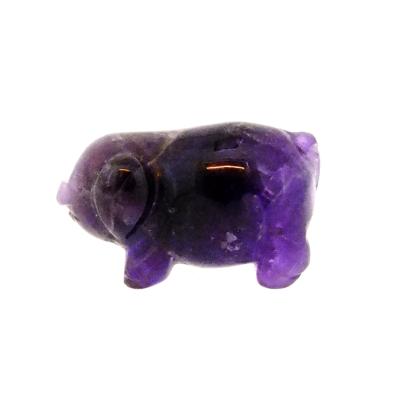 CARVING OF A PIG IN AMETHYST.   SPR15067POL