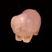 CARVING OF A PIG IN ROSE QUARTZ.   SPR15068POL