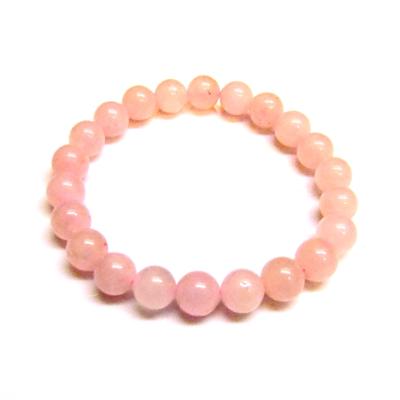 PLAIN POWER BEAD BRACELET IN ROSE QUARTZ (NO TOGGLE).   SPR15156BR