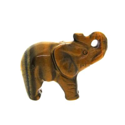 Gemstone Elephant Carving in Tigerseye.   SPR15170POL