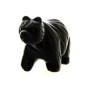 A Bear Carving In Black Obsidian.   SPR15523POL