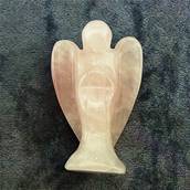 MINI ANGEL CARVING IN ROSE QUARTZ. SPR6023POL