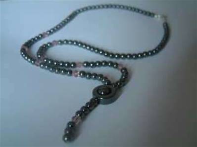 Hematite necklace with clasp. cyn82018