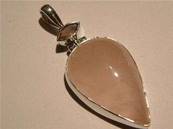 Rose Quartz with facet pink tourmaline Indian Silver pendant 4.5cm inc bail. PENRQPT01