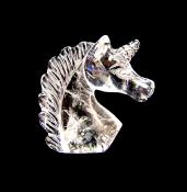 UNICORN HEAD CARVING IN BRAZILIAN QUARTZ.   SP11734POL