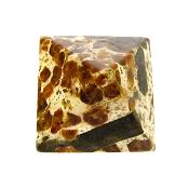 Gemstone Pyramid in Garnet with Green Tourmaline in Limestone.   SP15133POL