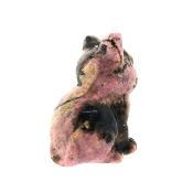 Sitting Cat Carving In Rhodonite.   SP16350POL