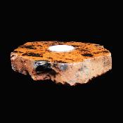 Mahogany Obsidian Sliced And face Polished Single Tea Light Holder.   SP16375POL