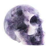 Gemstone Skull Carving In Purple/ Green Fluorite.   SP17109POL