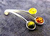 925 SILVER THREE COLOUR BALTIC AMBER PENDANT. SP8883PEND