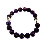 BUDDHA POWER BEAD BRACELET IN AMETHYST.   SPR14222BR