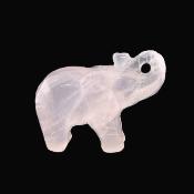 Gemstone Elephant Carving in Rose Quartz.   SPR15173POL