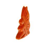 Kneeling Fairy Carved Figure in Copper Goldstone.   SPR15322POL