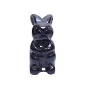 Gemstone Carving Of A Rabbit (Large Size) In Black Obsidian.   SPR16928POL