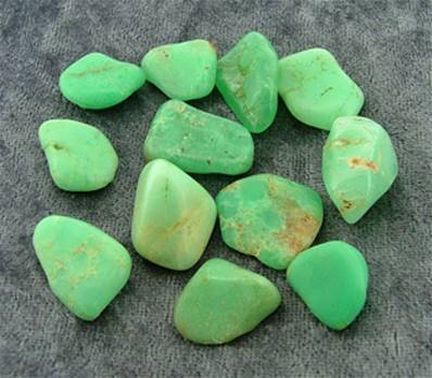 CHRYSOPRASE TUMBLE STONES (BRAZIL). SPR4775POL