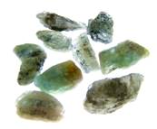 AQUAMARINE WITH HEMATITE ROUGH CRYSTAL CHIPS (MEDIUM SIZE). SPR8993