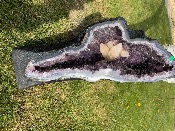 AMETHYST CAVE SPECIMEN sp13450  with frosted calcite flower  