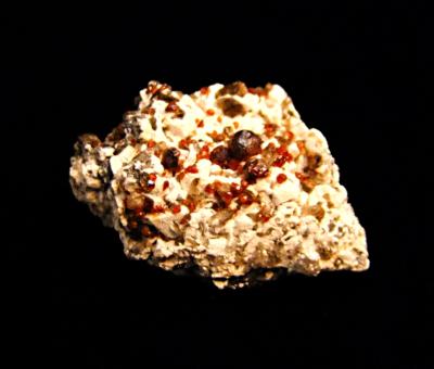 Spessartine Garnet On Feldspar Matrix Raw Crystal Specimen.    SP11556