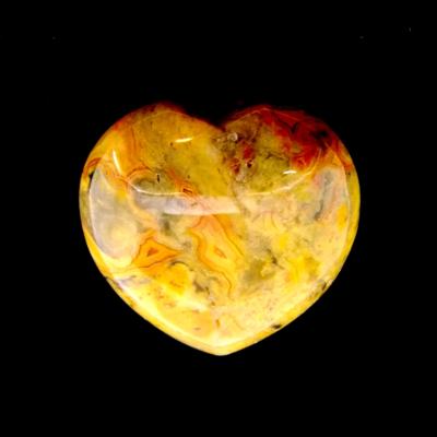 CRAZY LACE AGATE PUFF HEART.   SP14608POL