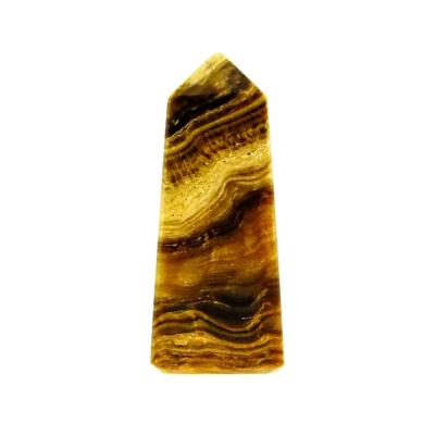 GEMSTONE OBELISK IN BANDED ARAGONITE.   SP15006POL