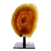 Agate Geode Half With Polished Front Cut Base On Metal Stand.   SP16629POL