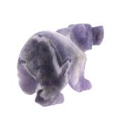 Highly Detailed Carving Of A Grizzly  Bear In Chevron Amethyst.   SP17049.