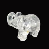 Gemstone Elephant Carving in Quartz.   SPR15177POL