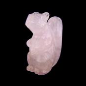 Squirrel carving in Rose Quartz.   SPR15437POL