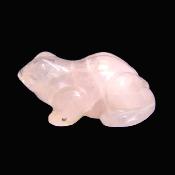 Gemstone Carving Of A Frog In Rose Quartz.   SPR16799POL