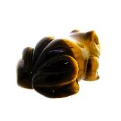 Gemstone Carving Of A Frog In Tiger's Eye.   SPR16800POL