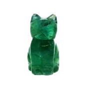Gemstone Carving Of A Cat (Large Size) In Fluorite.   SPR16935POL