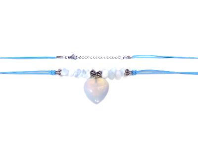 HEART CHIP & BEAD NECKLACES ON CORD.