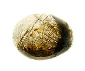 QUARTZ DOME POLISHED PEBBLE SPECIMEN FEATURING GOLDEN RUTILE INCLUSIONS.   SP10813POL