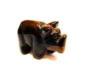 CARVING OF A RHINOCEROS IN TIGERSEYE.   SP11271POL