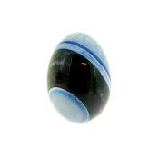 GEMSTONE EGG IN BANDED BLUE AGATE.   SP14178POL