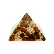 Gemstone Pyramid in Garnet with Green Tourmaline in Limestone.   SP15133POL