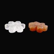 Pair Of Snowflake Carvings In Quartz & Strawberry Quartz.   SP16416POL 