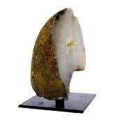 Agate Geode Half With Polished Front Cut Base On Metal Stand.   SP16628POL