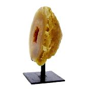 Agate Geode Half With Polished Front Cut Base On Metal Stand.   SP16629POL