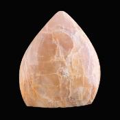 Gemstone Fully Polished 'Flame'Carving In Peach Moonstone.   SP17151POL