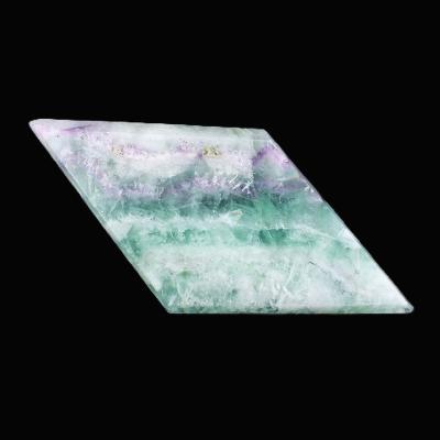 Green/ Purple Fluorite Fully Polished Diamond Shape Slice Specimen.   SP17156POL