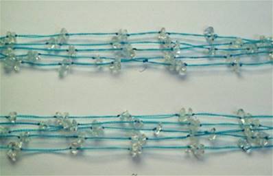 COTTON THREADED GEM CHIP BRACELET IN BLUE TOPAZ.  SPR1018