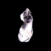 GEMSTONE KITTEN CARVING IN QUARTZ.   SPR14472POL