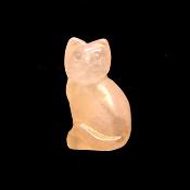 GEMSTONE CAT CARVINGS IN ROSE QUARTZ.   SPR14749POL