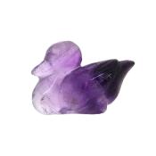 Gemstone Duck Carving in Amethyst.   SPR15184POL